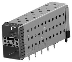 TE CONNECTIVITY 2007492-5 Cage & Connector, SFP+, 2 x 1 (Stacked), Without Heat Sink, With Light Pipe, Through Hole, Press-Fit