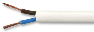 MULTICOMP PRO PP-3182Y-0.75MMWHT Multicore Cable, Flexible, 3182Y, H05VV-F, Per Metre, Unscreened, 2 Core, 0.75 mm²